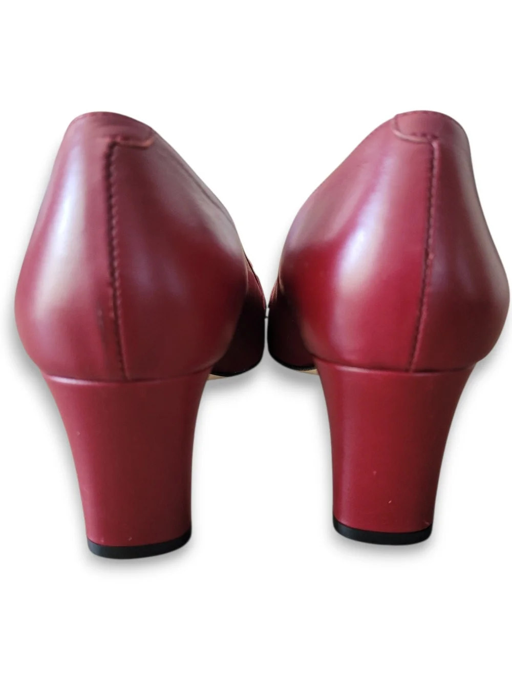 Amalfi Rangoni Italy Burgundy Kiltie Horsebit Heels 7 - Picture 5 of 11